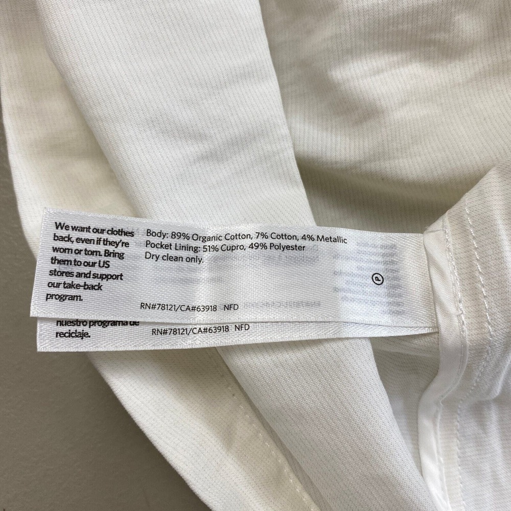 Eileen Fisher Organic Cotton Steel Jacket XS Ivory Swing Pockets Trench NEW $368 - Picture 15 of 16